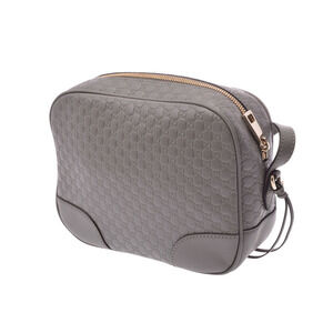 Gucci Bag Shoulder Leather GG ssima Gray